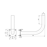 Metal Pipe Mount Bracket Ø38mm L450