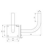 Metal Wall Mount Bracket Ø38mm L250