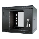 Rack Cabinet 10" 4U, 300mm, Black, Glass Door