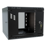 Rack Cabinet 10" 4U, 300mm, Black, Glass Door