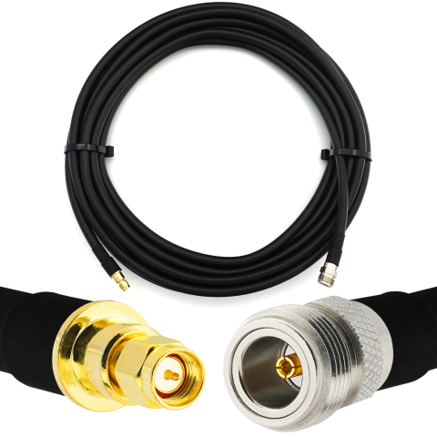 SMA Male to N Female 1m Flexible Coaxial Cable — LMR400 UF UltraFlex equivalent