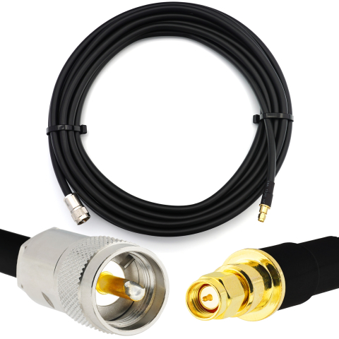 SMA Male to PL259 1m UHF CB Radio Flexible Coaxial Cable — LMR400 UF UltraFlex equivalent