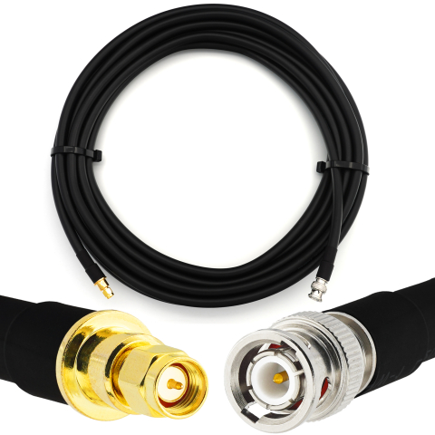 BNC Male to SMA Male 1m Flexible Coaxial Cable — LMR400 UF UltraFlex equivalent