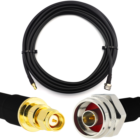 SMA Male to N Male Hex 1m IP67 Coaxial Cable — LMR400 UF UltraFlex equivalent