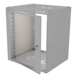 Rack Cabinet 19" 12U, 450mm, Glass Door, Gray