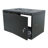 Rack Cabinet 19" 6U, 350mm, Full Door, Black