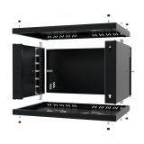 Rack Cabinet 19" 6U, 350mm, Full Door, Black