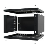 Rack Cabinet 19" 6U, 450mm, Full Door, Black