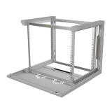 Rack Cabinet 19" 9U, 450mm, Glass Door, Gray